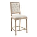 Linon Home Decor Products Avalon Linen Tufted Square Back Counter Stool W03488L